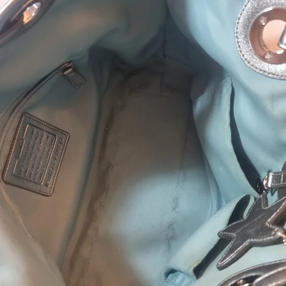 Coach summer star cream and teal purse - Picture 5 of 6